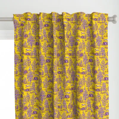 Spoonflower Yellow And Purple Curtain Panel