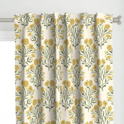 Spoonflower Yellow White Rustic Curtain Panel In Multi