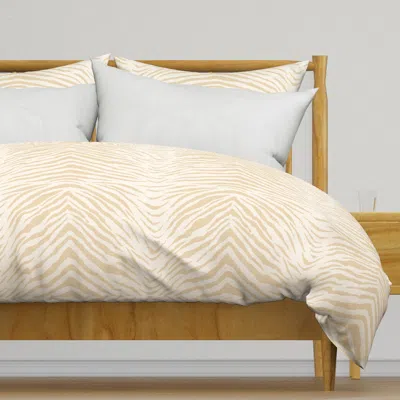 Spoonflower Zebra Print Beige Light Cream Duvet Cover In Neutral