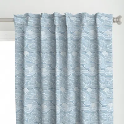 Spoonflower Zen Garden Blue Small Curtain Panel