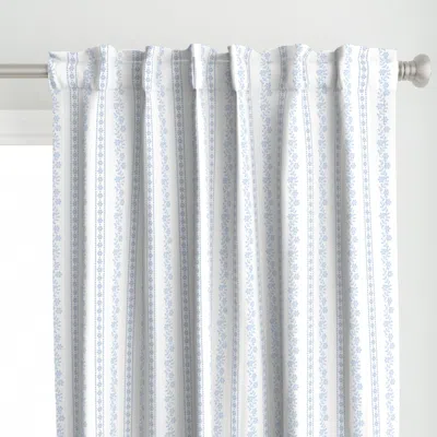 Spoonflower Zuri Stripe Blueberry 1 Curtain Panel In White