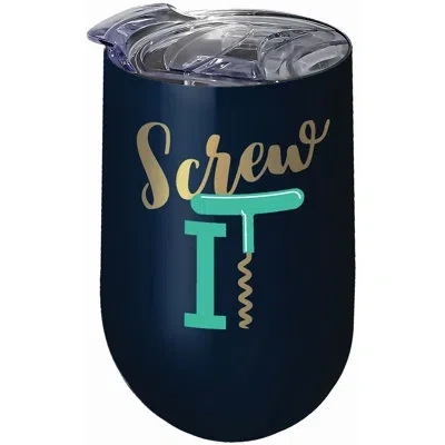 Spoontiques 16oz. Insulated Stainless Steel Wine Tumbler In Black,gold,teal