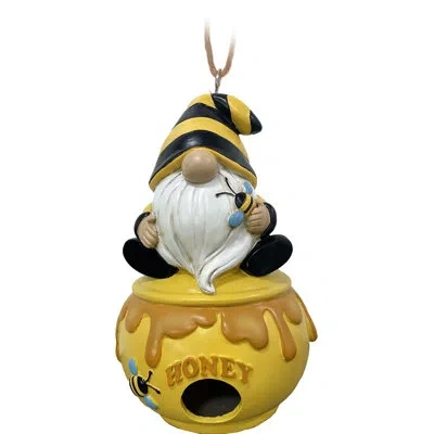 Spoontiques Bee Gnome 10 In X 6 In X 6.5 In Birdhouse In Black;yellow;white