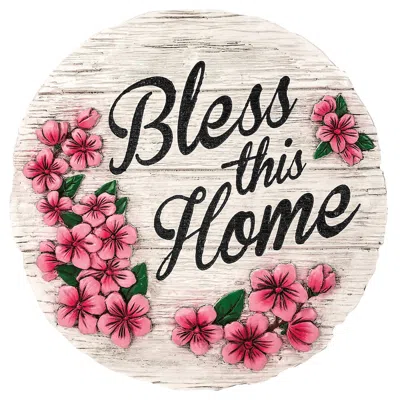 Spoontiques Bless This Home Stepping Stone In Pink