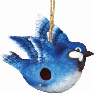 Spoontiques Blue Jay 6 In X 9.5 In X 5.5 In Birdhouse In Multi