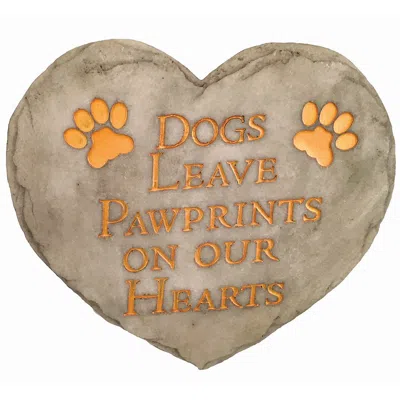 Spoontiques Dogs Pawprints Stepping Stone In Gray