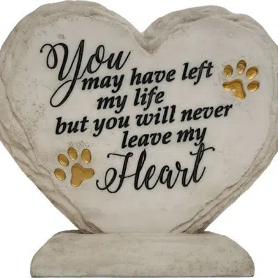 Spoontiques Pet Memorial Garden Statue In White;gold