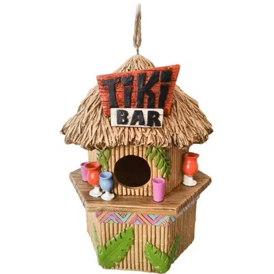 Spoontiques Tiki Bar 9 In X 6.5 In X 6.5 In Birdhouse
