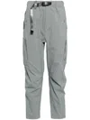 Spoonyard Belted Tapered Cargo Trousers In Grey