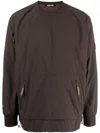 Spoonyard Crew-neck Logo-patch Sweatshirt In Braun