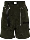 Spoonyard Crinkled Belted Shorts In Green