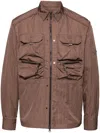 Spoonyard Crinkled Shirt Jacket In Brown