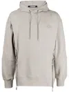 Spoonyard Lace-up Cotton Hoodie In Neutrals
