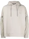 Spoonyard Logo-appliqué Panelled Hoodie In Neutrals