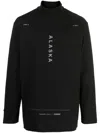 Spoonyard Mock-neck Cotton T-shirt In Black