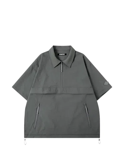 Spoonyard Technical Half-zip Polo Shirt In Gray