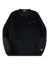 Spoonyard Zip-pocket Crew-neck Sweatshirt In Black