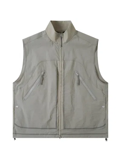 Spoonyard Zip-up Funnel-neck Vest In Green