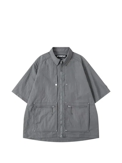 Spoonyard Zip-up Pocket Shirt In Gray