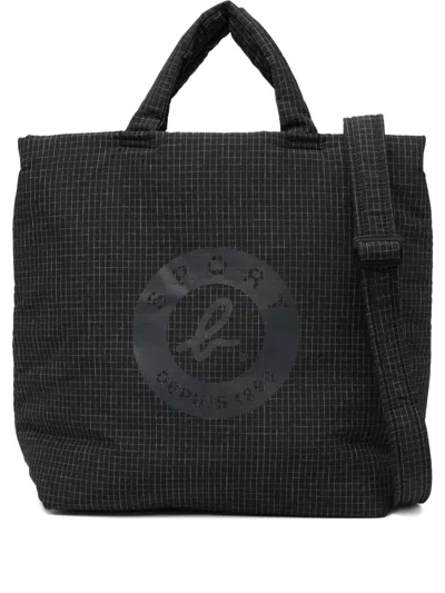 Sport B. By Agnès B. 3-way Checked Tote Bag In Black