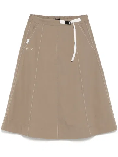 Sport B. By Agnès B. Belted Skirt In Neutrals