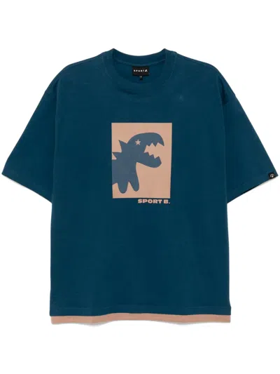 Sport B. By Agnès B. Bond Fabric Dino T-shirt In Blue