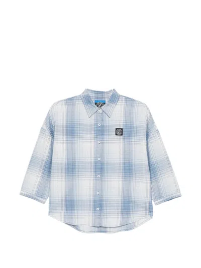 Sport B. By Agnès B. Check Batwing Shirt In Blue