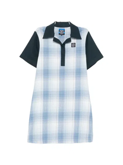 Sport B. By Agnès B. Check Panel Dress In Blue