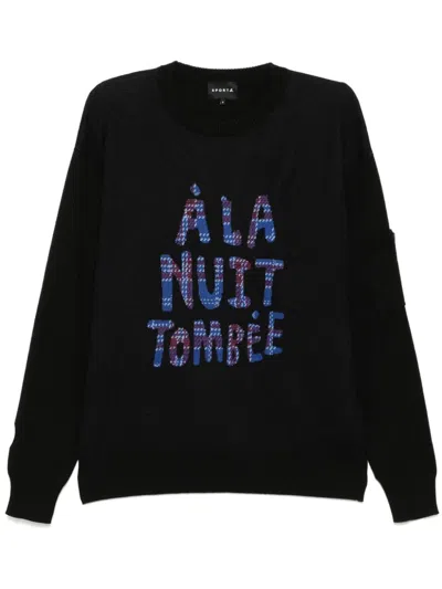 Sport B. By Agnès B. Checked-knit Jumper In Black