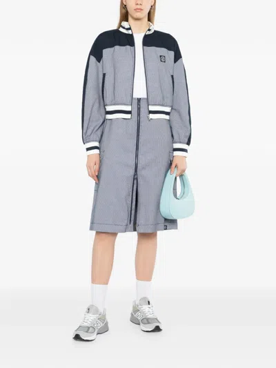 Sport B. By Agnès B. Checked Midi Skirt In Gray