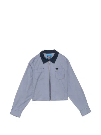 Sport B. By Agnès B. Checker Zip Shirt In Blue