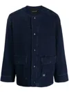 Sport B. By Agnès B. Collarless Button-up Jacket In Blue