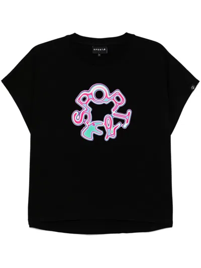 Sport B. By Agnès B. Ausgeblichenes T-shirt Mit Logo In Schwarz
