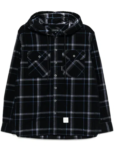 Sport B. By Agnès B. Corduroy Hooded Shirt In Blau