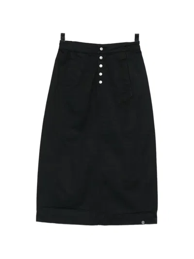 Sport B. By Agnès B. Cotton Twill Snap Skirt In Black
