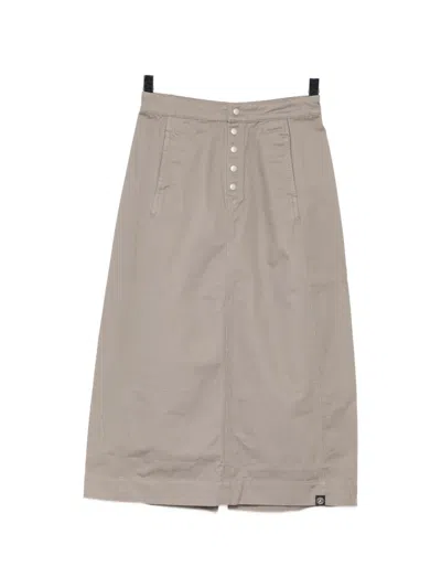 Sport B. By Agnès B. Cotton Twill Snap Skirt In Gray