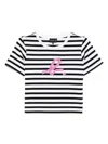Sport B. By Agnès B. Crop Stripe T-shirt In White