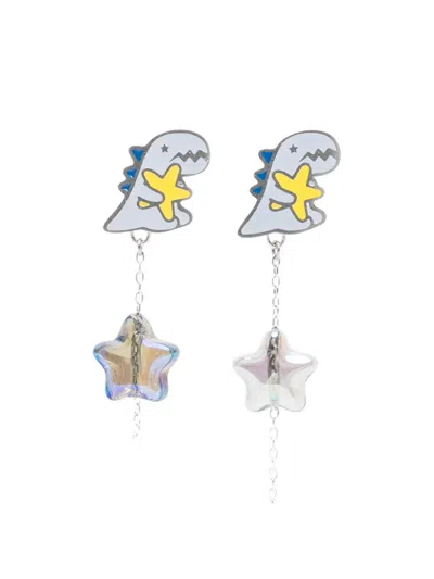 Sport B. By Agnès B. Dino Chain Hoop Earrings In Gray