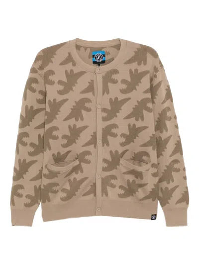 Sport B. By Agnès B. Dino-embroidered Cardigan In Neutral