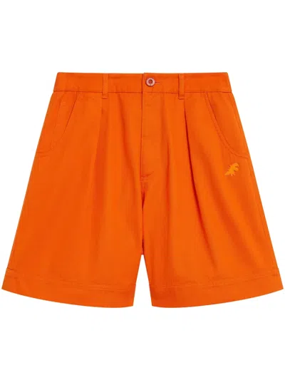Sport B. By Agnès B. Dino-embroidered Cotton Shorts In Orange