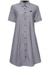 Sport B. By Agnès B. Dino-embroidered Shirt Dress In Grey