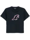Sport B. By Agnès B. Dino-embroidered Short-sleeved T-shirt In Black