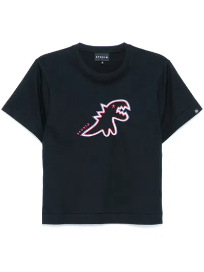 Sport B. By Agnès B. Dino-embroidered Short-sleeved T-shirt In Black