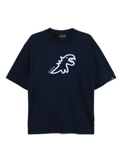 Sport B. By Agnès B. Dino Embroidery T-shirt In Blue