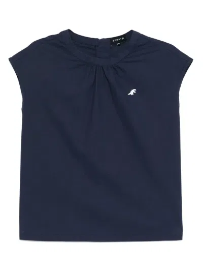 Sport B. By Agnès B. Dino Poplin Top In Blue