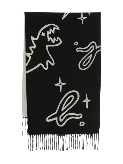 Sport B. By Agnès B. Dino-print Scarf In Black