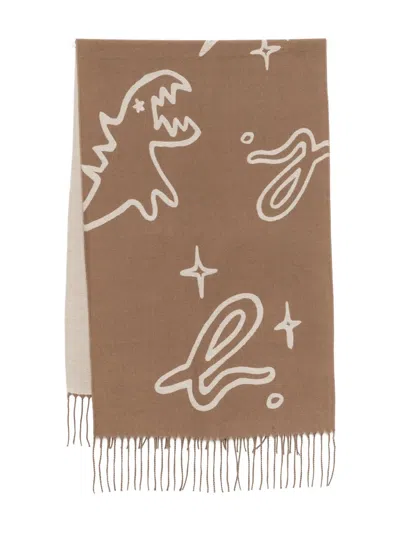 Sport B. By Agnès B. Dino-print Scarf In Brown