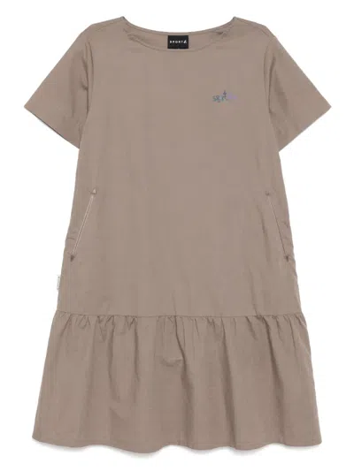 Sport B. By Agnès B. Embroidered-logo Dress In Brown