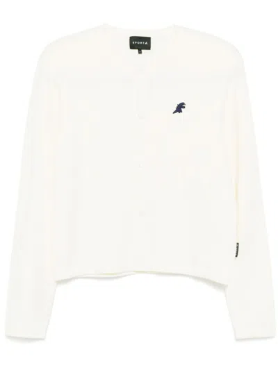 Sport B. By Agnès B. Embroidered Motif Cardigan In White