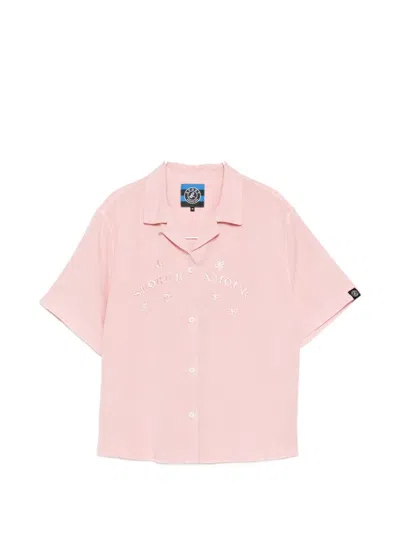 Sport B. By Agnès B. Embroidered Short-sleeve Shirt In Pink